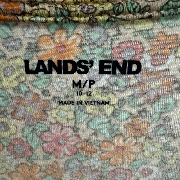 Lands End Orange Floral Long Sleeve Button Down Tencel - Picture 7 of 7